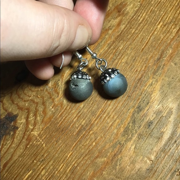 Real druzy geode earring, handmade, Designmefab - Picture 1 of 6